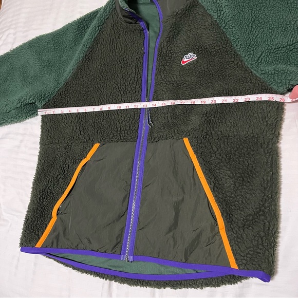 Nike Heritage Sherpa Fleece Zip Up Jacket Green size XLarge - Picture 14 of 16